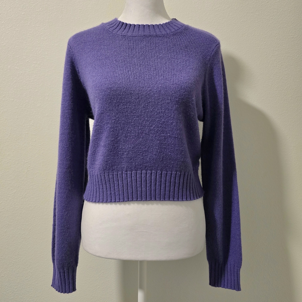 H&M Divided Purple Cropped Knit Sweater Top Size‎ Medium